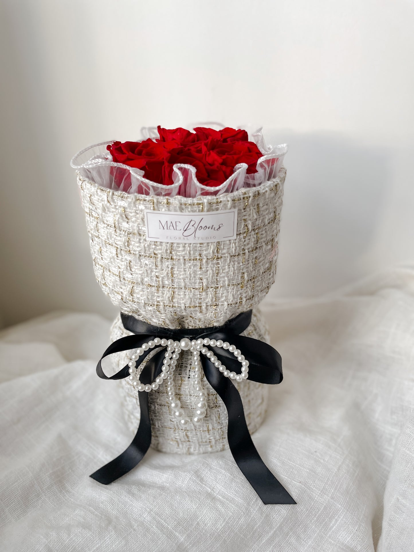Mini Tweed Preserved Rose Bouquet