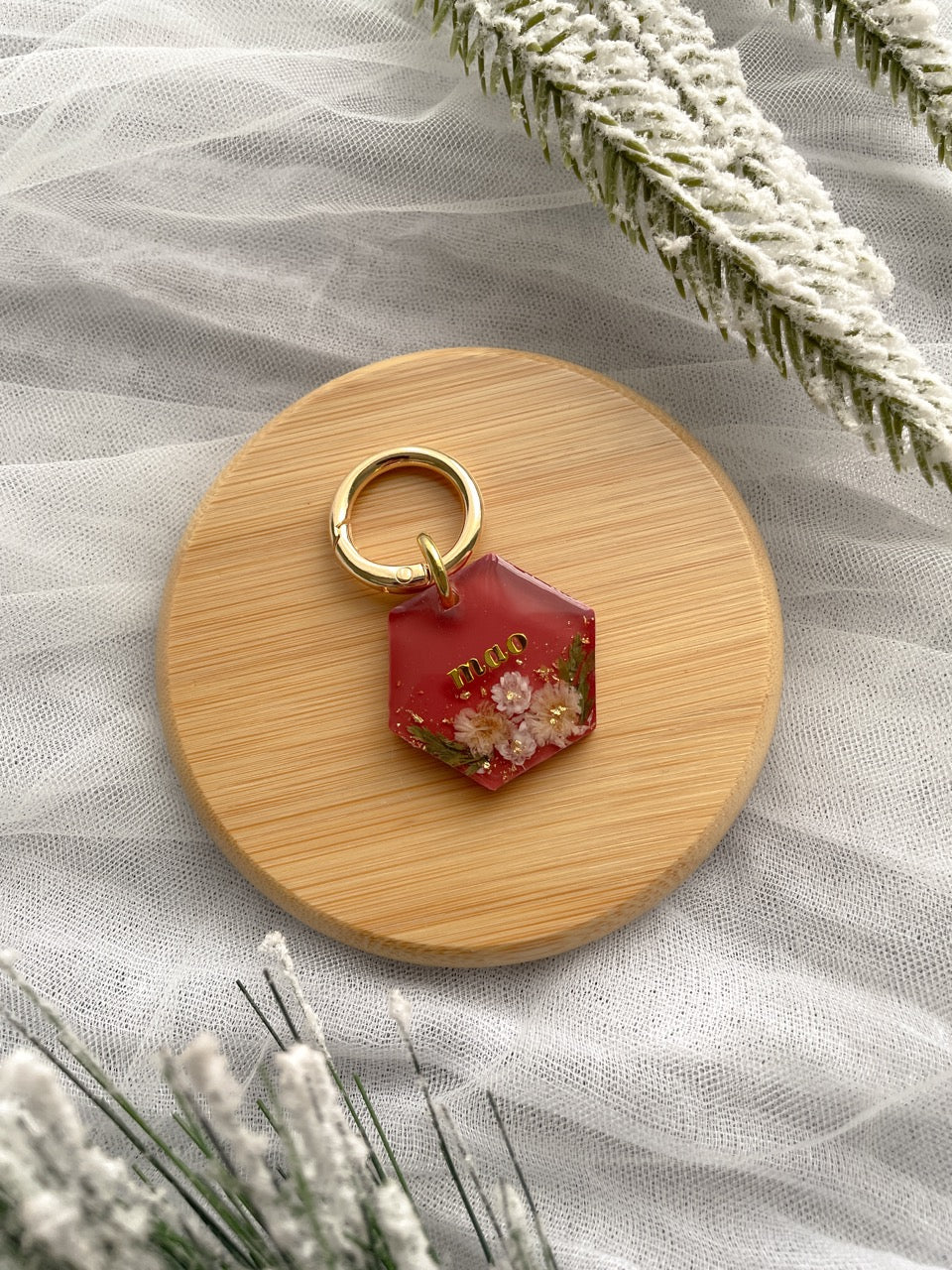 Christmas Floral Hex Tag