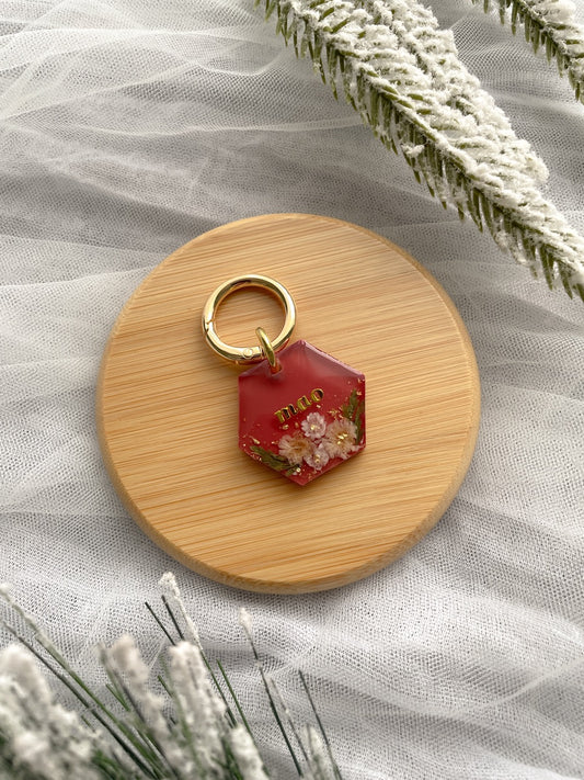 Christmas Floral Hex Tag