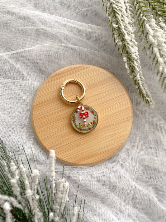 Christmas Candy Cane Wreath Tag