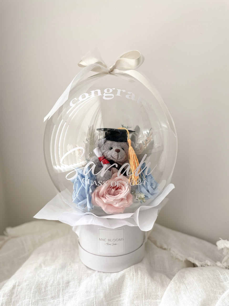 Graduation Bear Flower Balloon