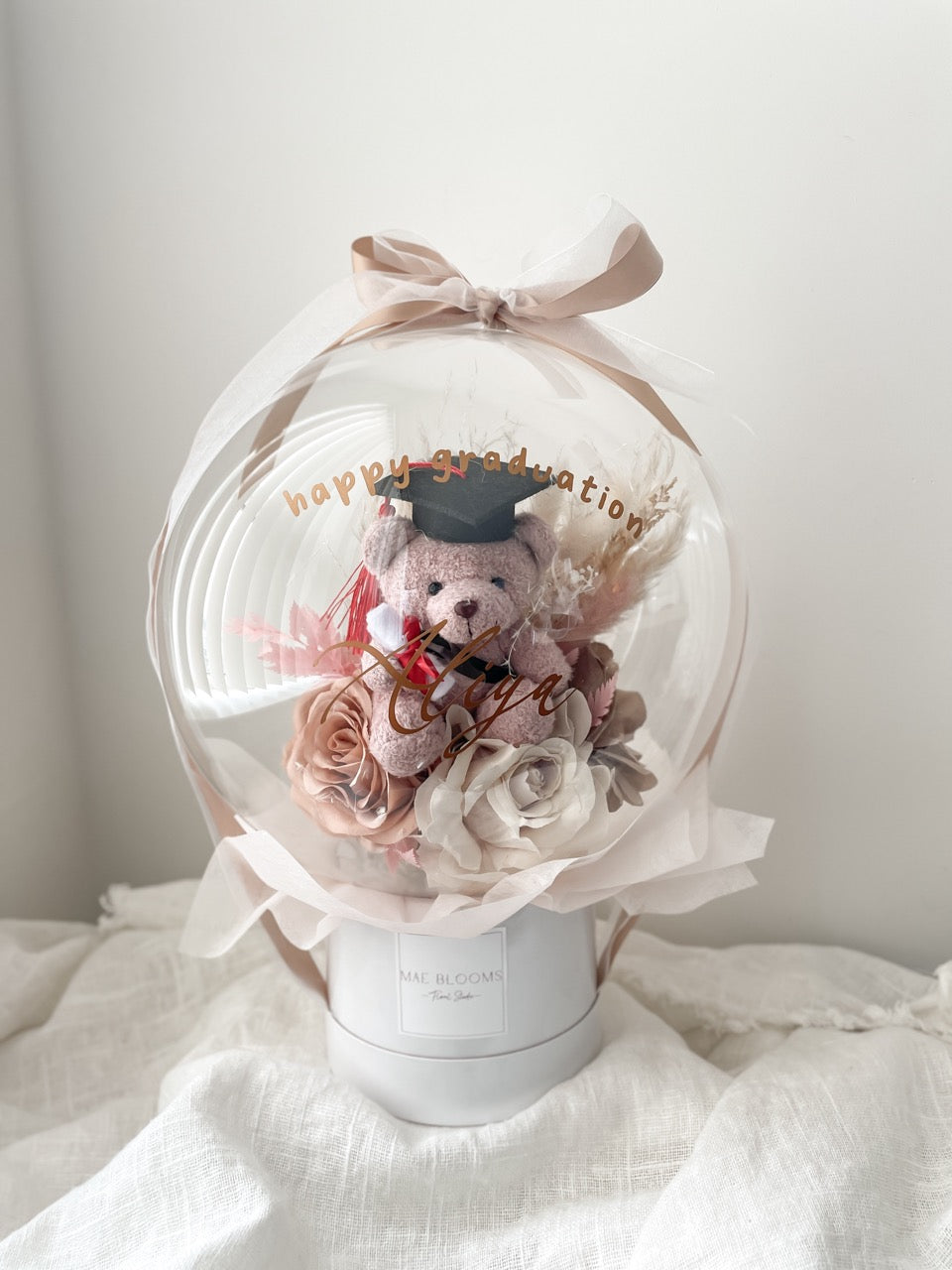 Graduation Bear Flower Balloon